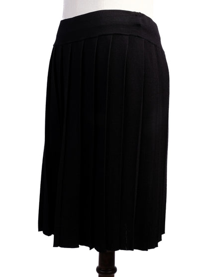 Pinko Black Pleated Skirt Size L Viscose Excellent Condition