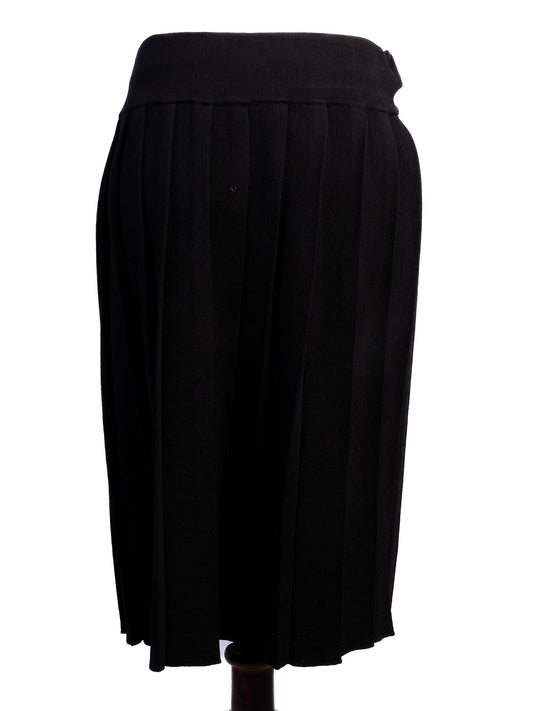 Pinko Black Pleated Skirt Size L Viscose Excellent Condition