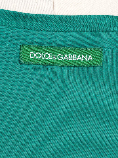 Excellent Dolce Gabbana Green Cotton Sleeveless Dress XXS