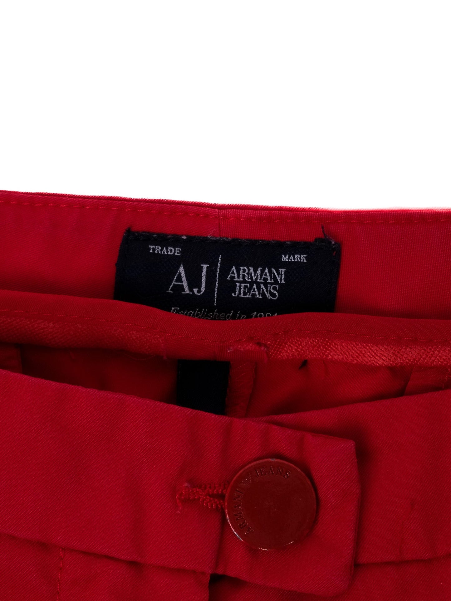 excellent armani jeans red cotton pants for women