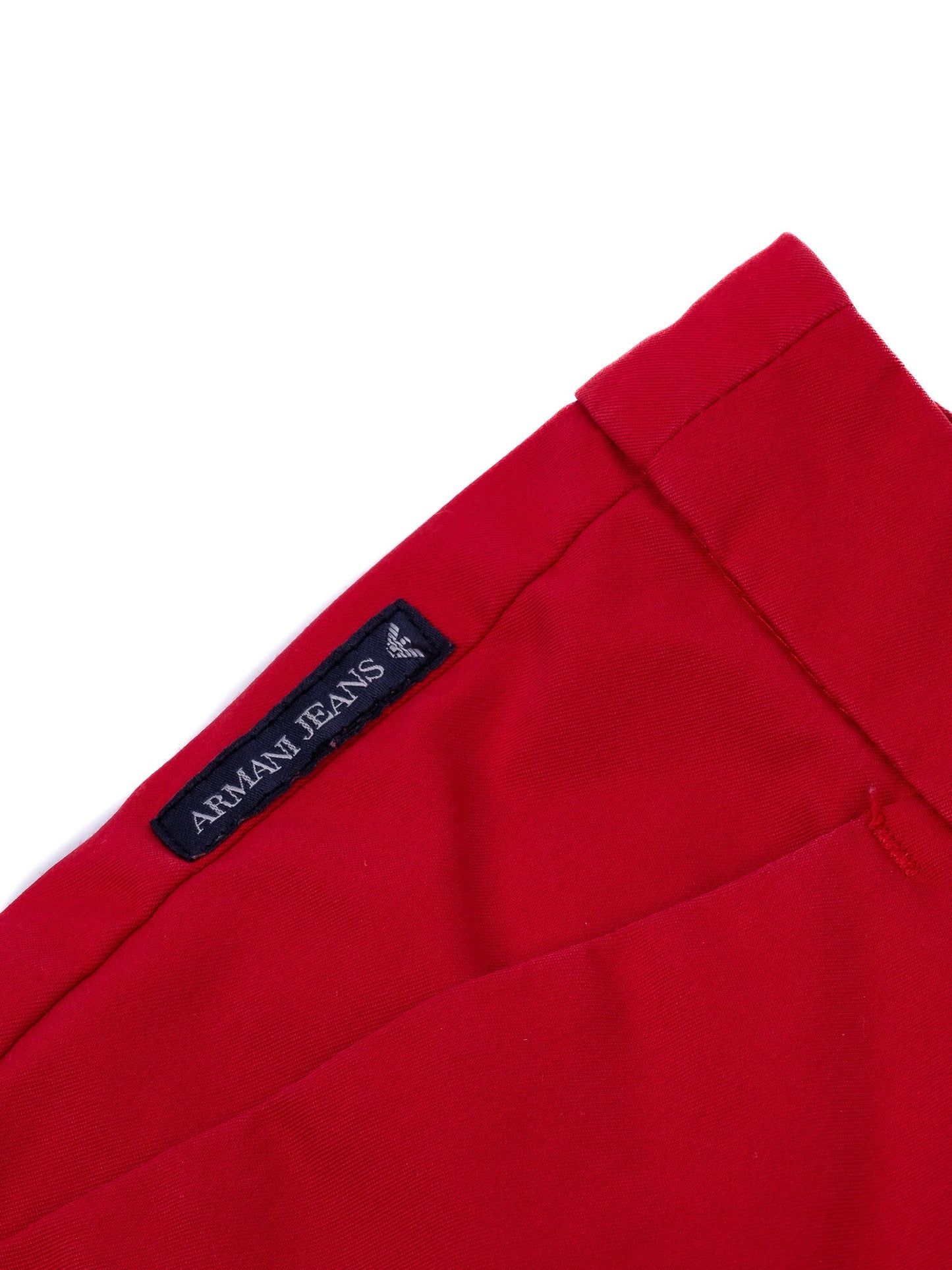 excellent armani jeans red cotton pants for women