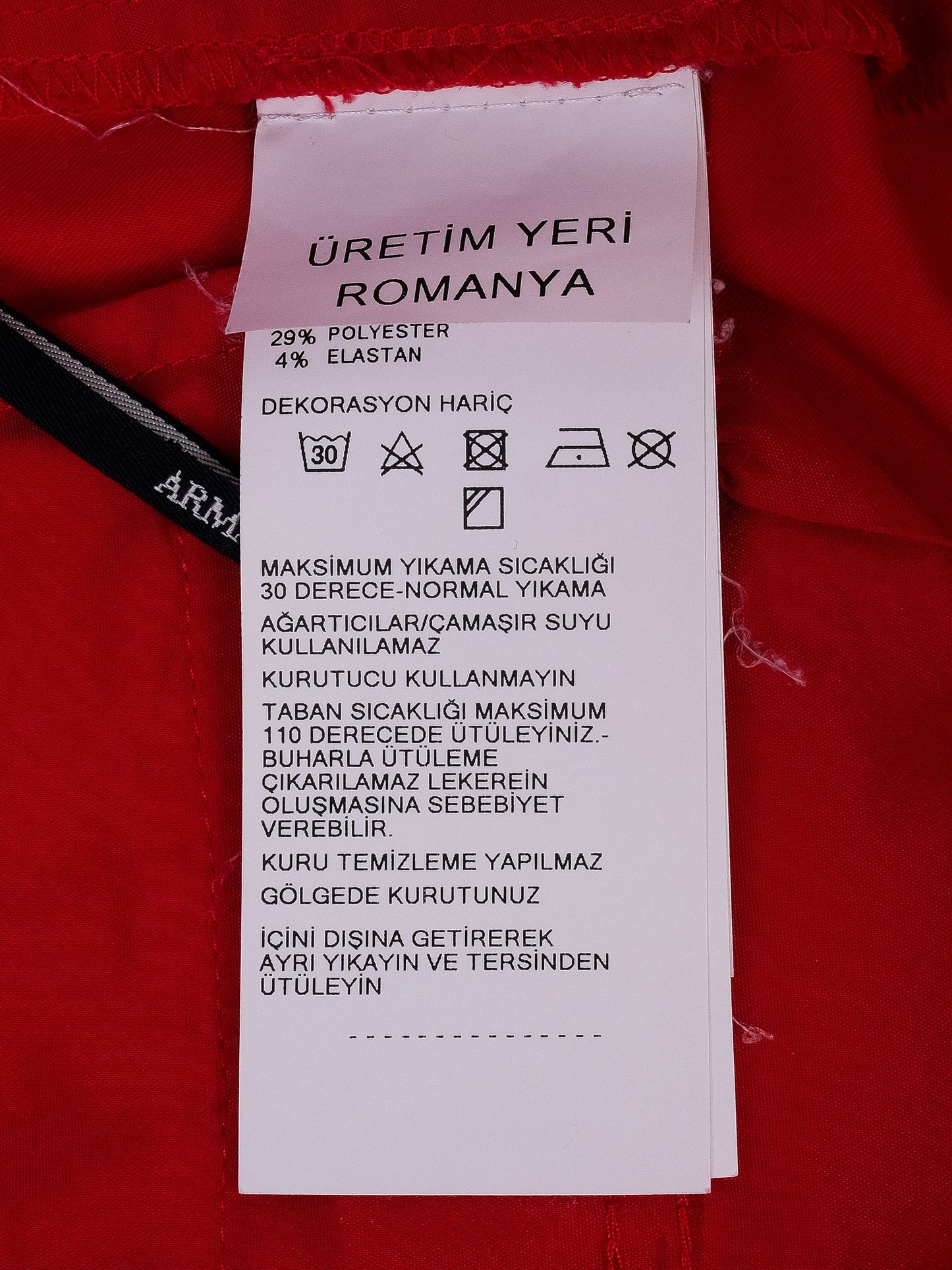 excellent armani jeans red cotton pants for women