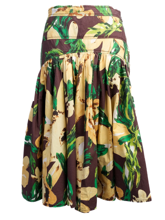 Excellent Moschino Floral Skirt Combined Cotton Size M