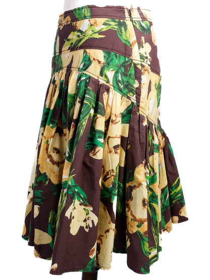 Excellent Moschino Floral Skirt Combined Cotton Size M