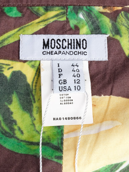 Excellent Moschino Floral Skirt Combined Cotton Size M
