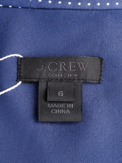 Excellent J. Crew Blue Polka Dot Silk Trench Coat with Belt