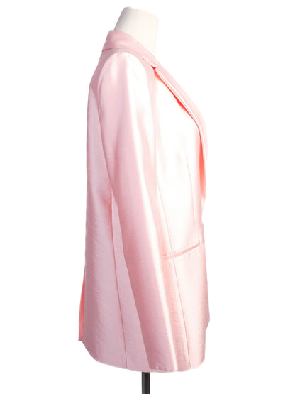 Average Maje Pink Satin Blazer Size M Double-Breasted Design