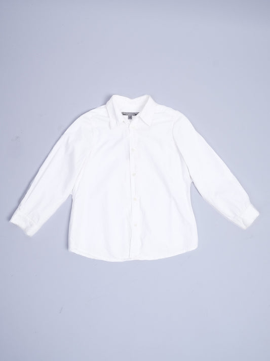 Excellent Bonpoint White Cotton Button-Up Shirt Size 4 for Kids