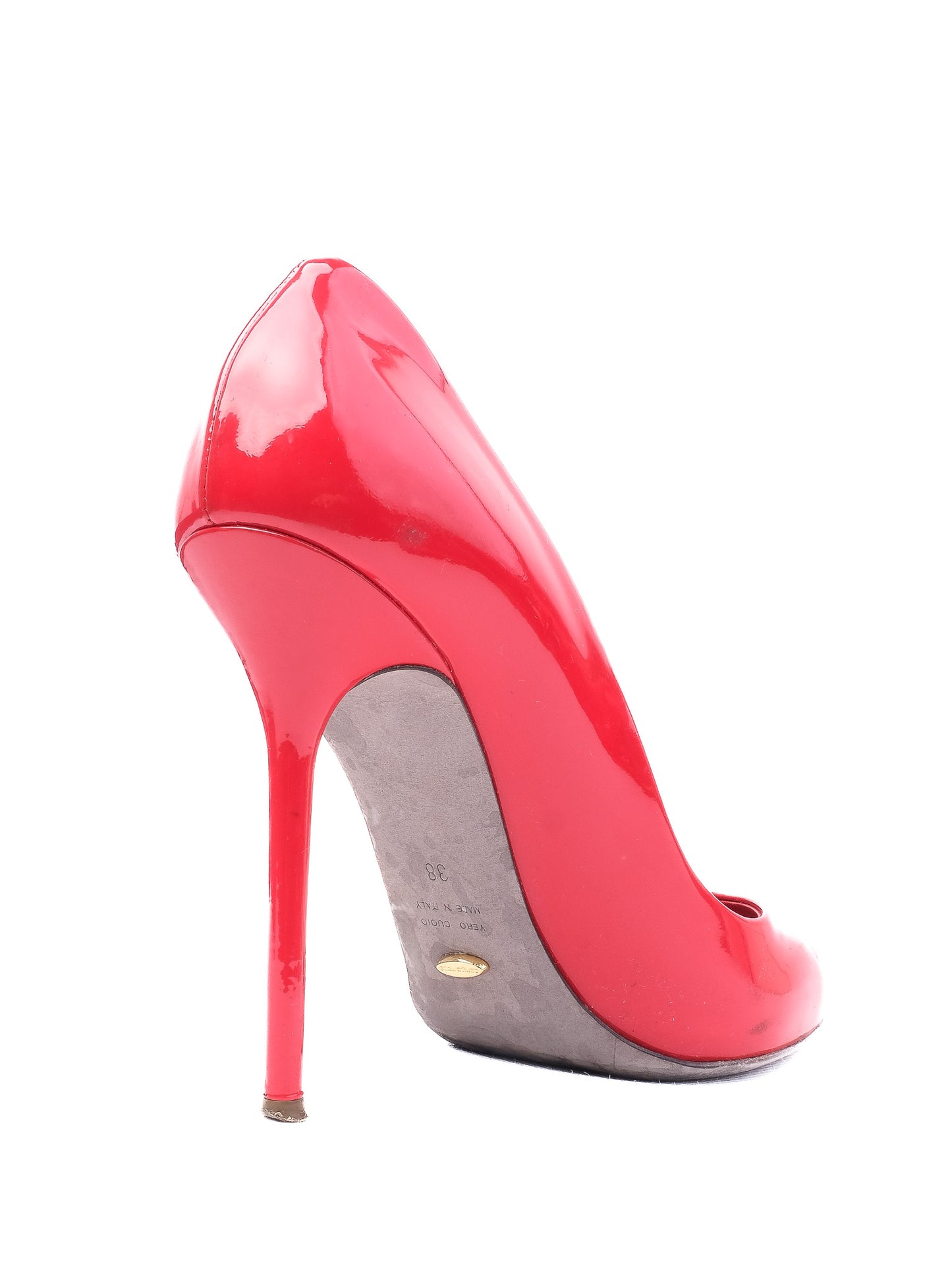 good sergio rossi red leather high-heeled shoes size 38
