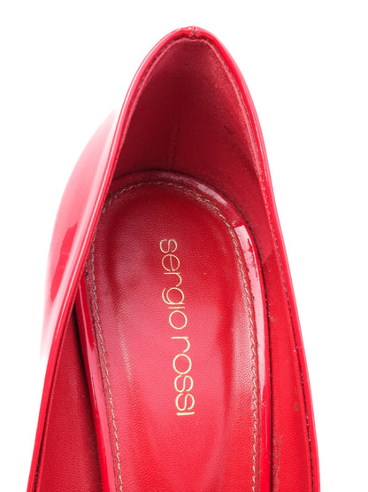 Good Sergio Rossi Red Leather High-Heeled Shoes Size 38