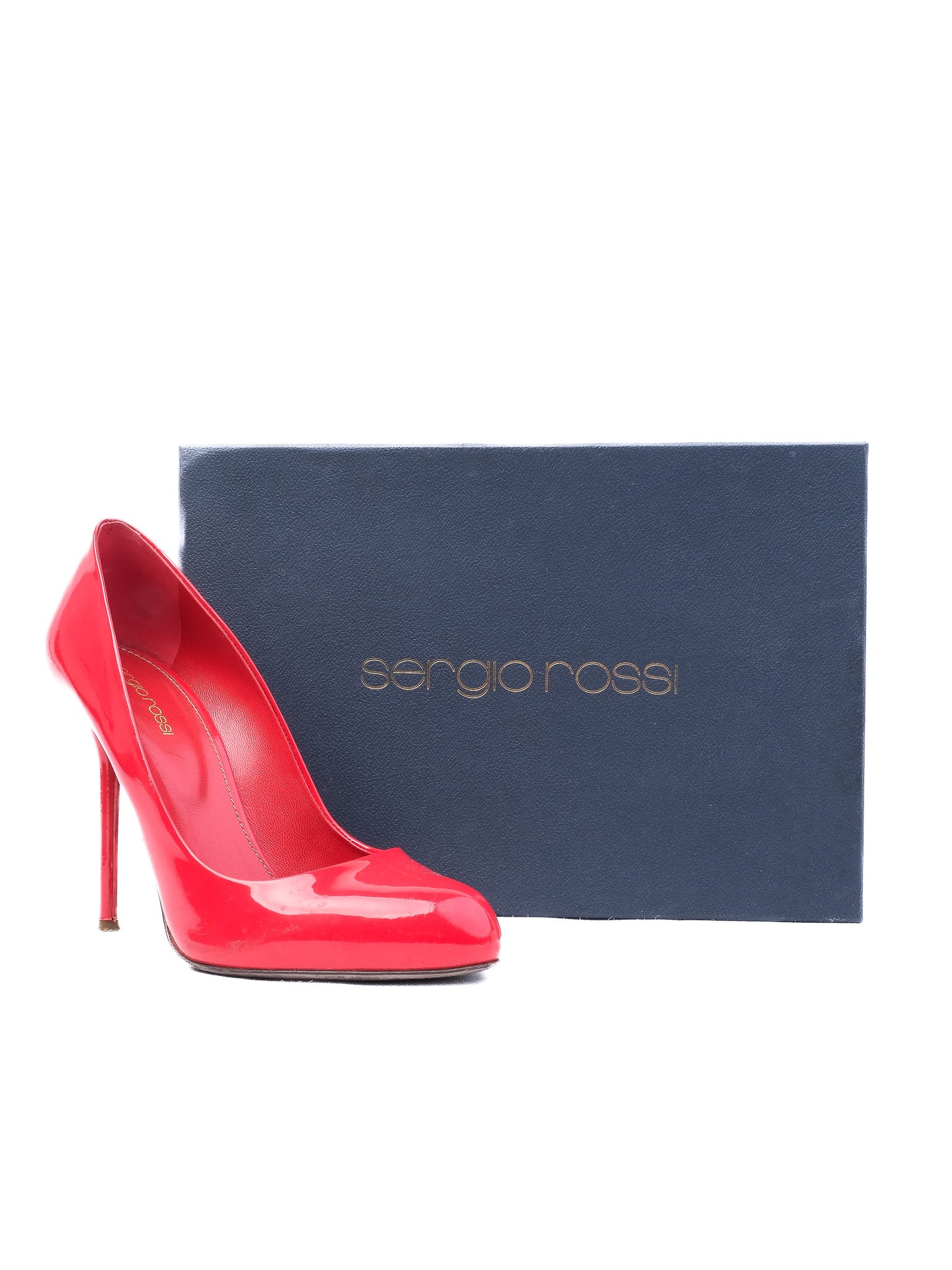 good sergio rossi red leather high-heeled shoes size 38