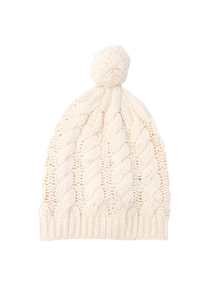 Excellent Bonpoint White Cashmere Knitted Beanie Hat Size 4