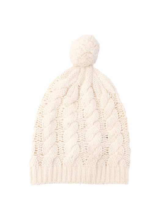 Excellent Bonpoint White Cashmere Knitted Beanie Hat Size 4