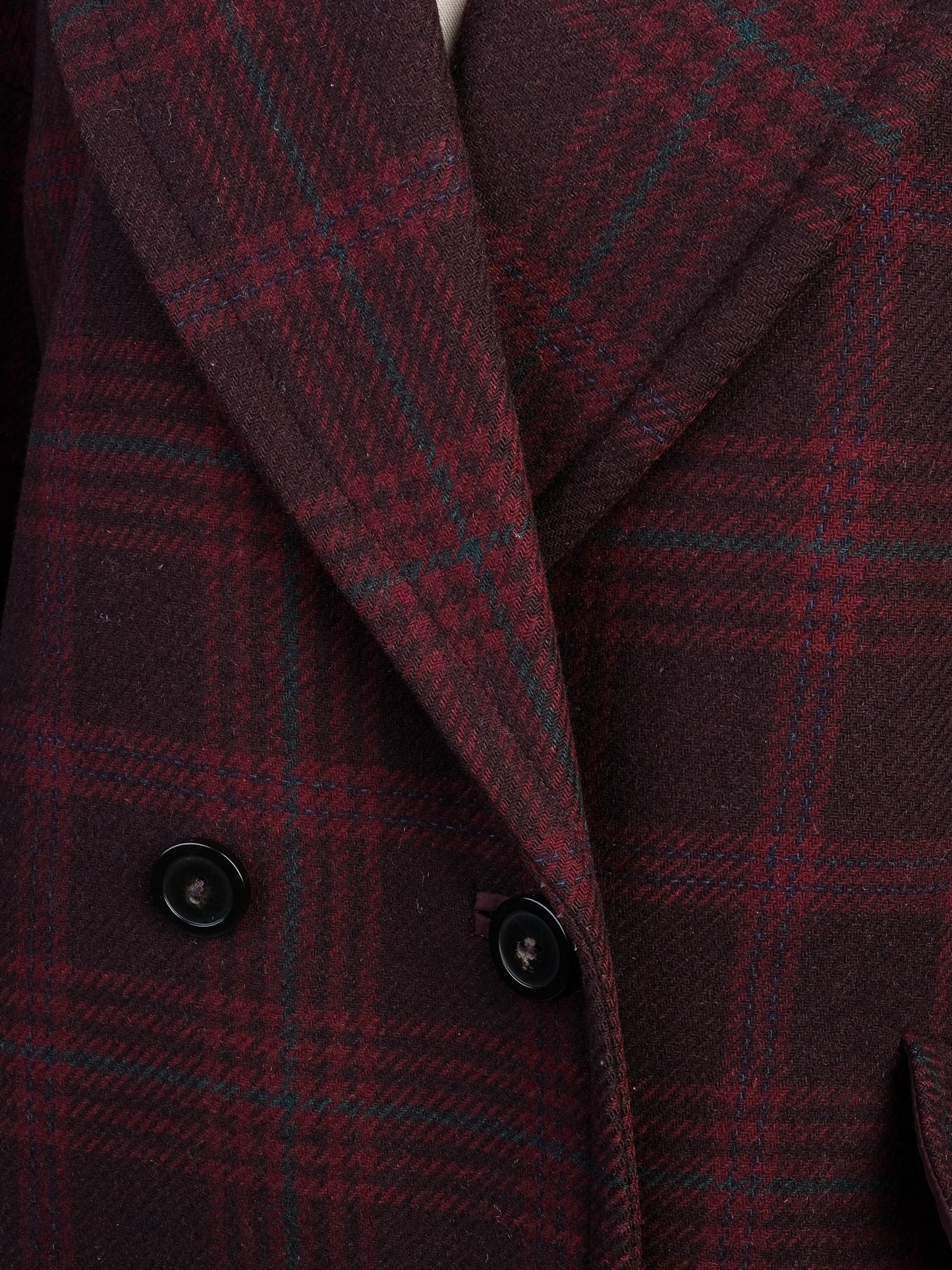 excellent tara jarmon plaid wool overcoat with belt size n/a