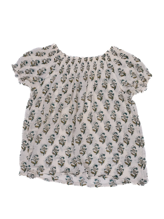 Excellent Bonpoint Floral Blouse for Kids Size 8 Cotton Mixed Colors