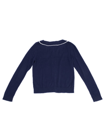 Excellent Bonpoint Navy Blue Cardigan Size 10 for Kids Cotton