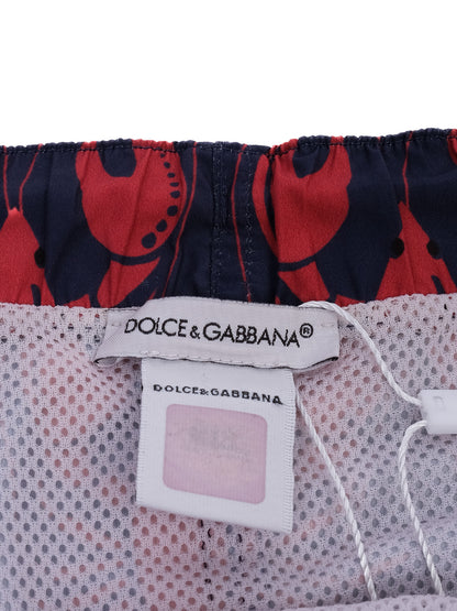 Excellent Dolce Gabbana Kids Swim Shorts Size 10 Red Lobster Print