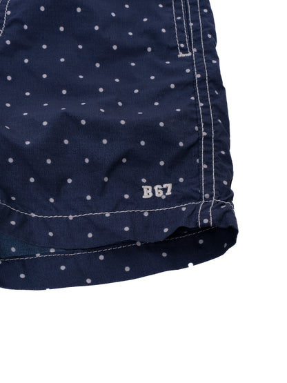 Excellent Bonpoint Blue Nylon Swim Shorts Size 4 with Polka Dots