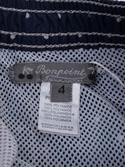 Excellent Bonpoint Blue Nylon Swim Shorts Size 4 with Polka Dots