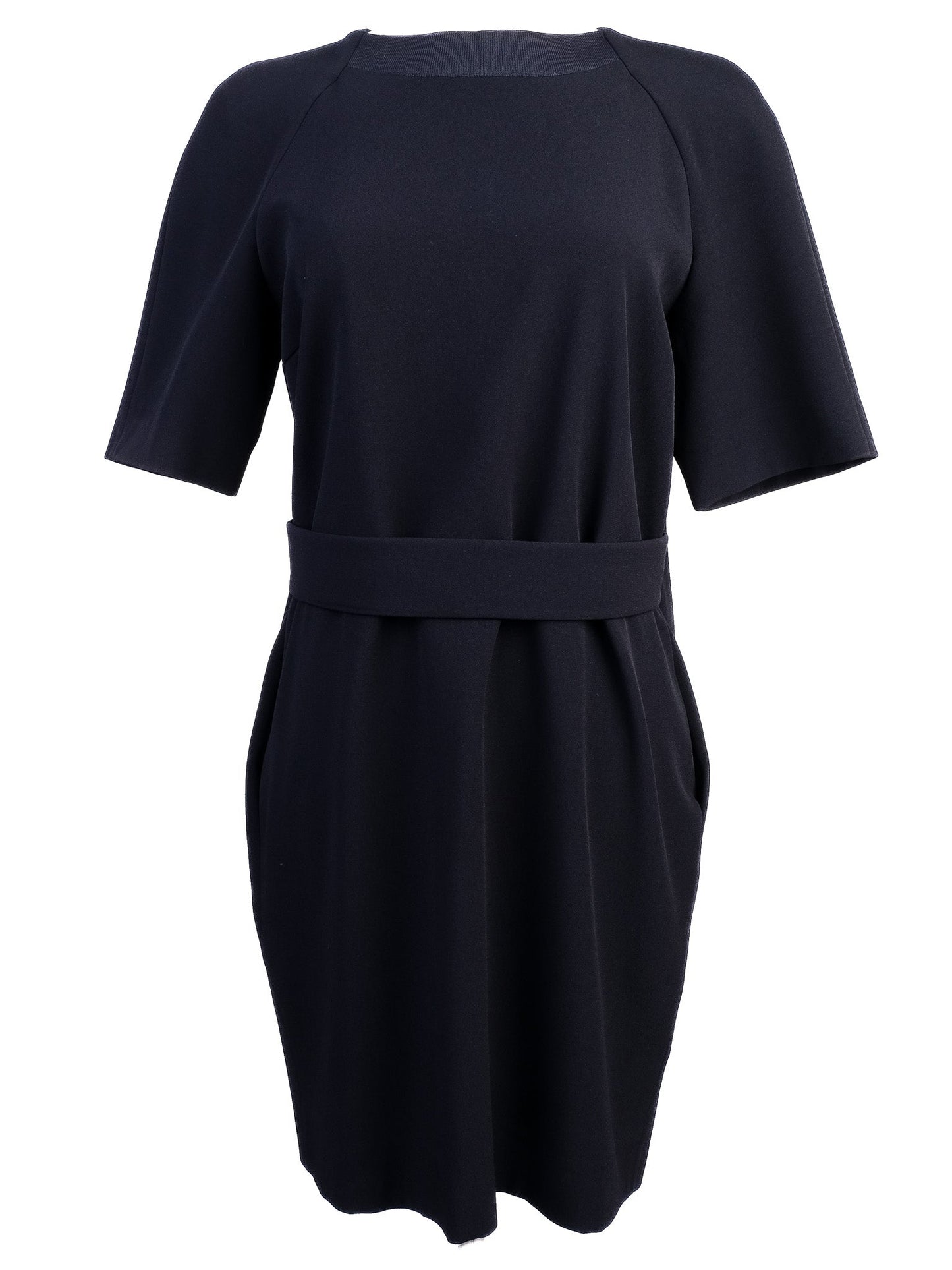 excellent victoria beckham black viscose dress size m with belt