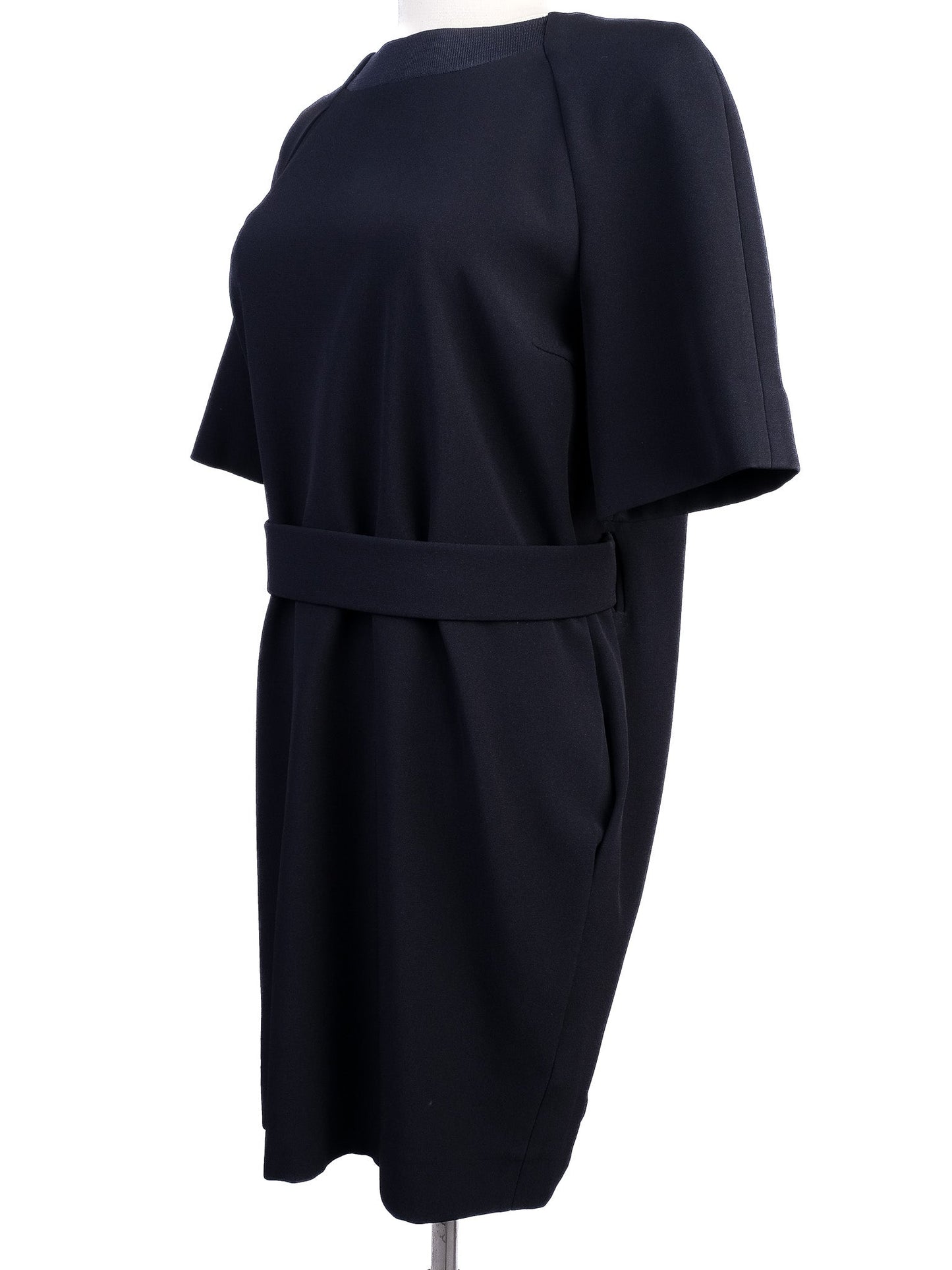 excellent victoria beckham black viscose dress size m with belt