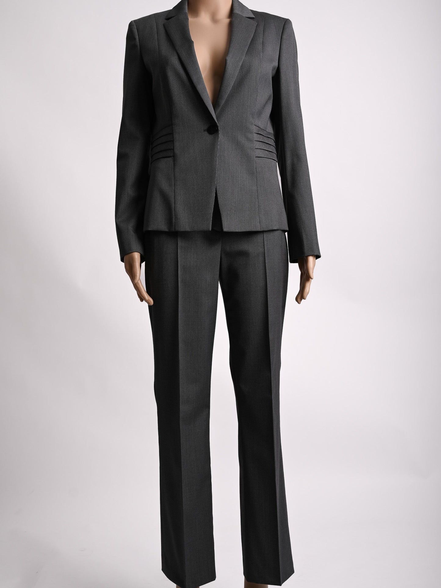 excellent hugo boss gray cotton pantsuit size s for women