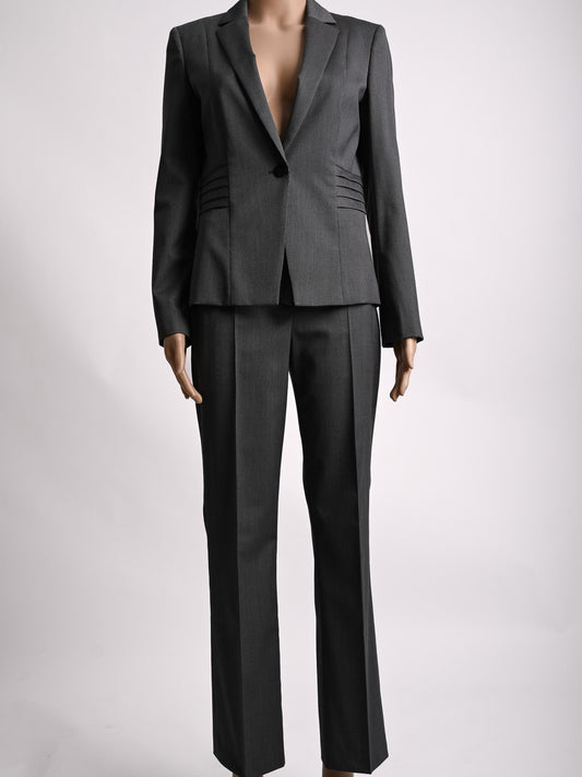 Excellent Hugo Boss Gray Cotton Pantsuit Size S for Women