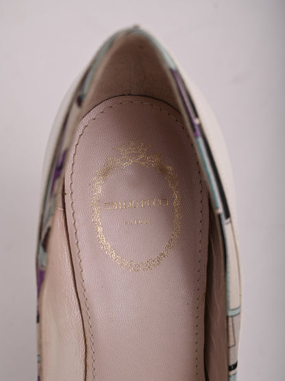 Good Emilio Pucci Peep-Toe High Heels Women Size 39.5 Leather