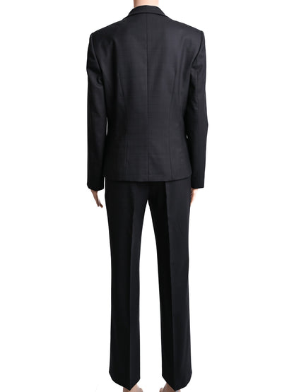 Excellent Hugo Black Wool Women's Business Suit Size S