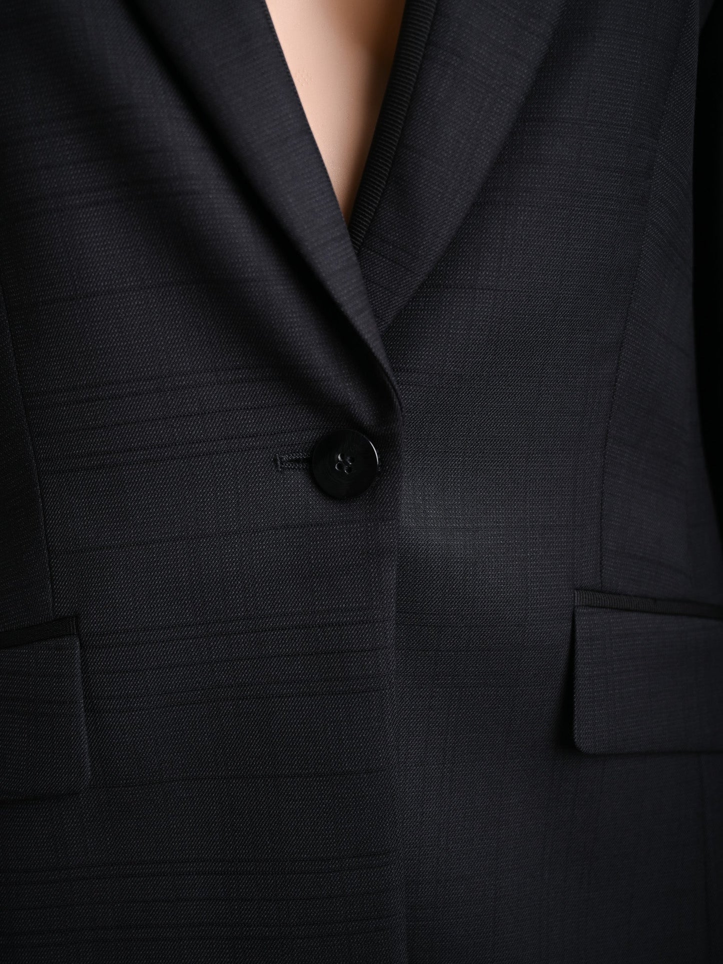 excellent hugo black wool women's business suit size s