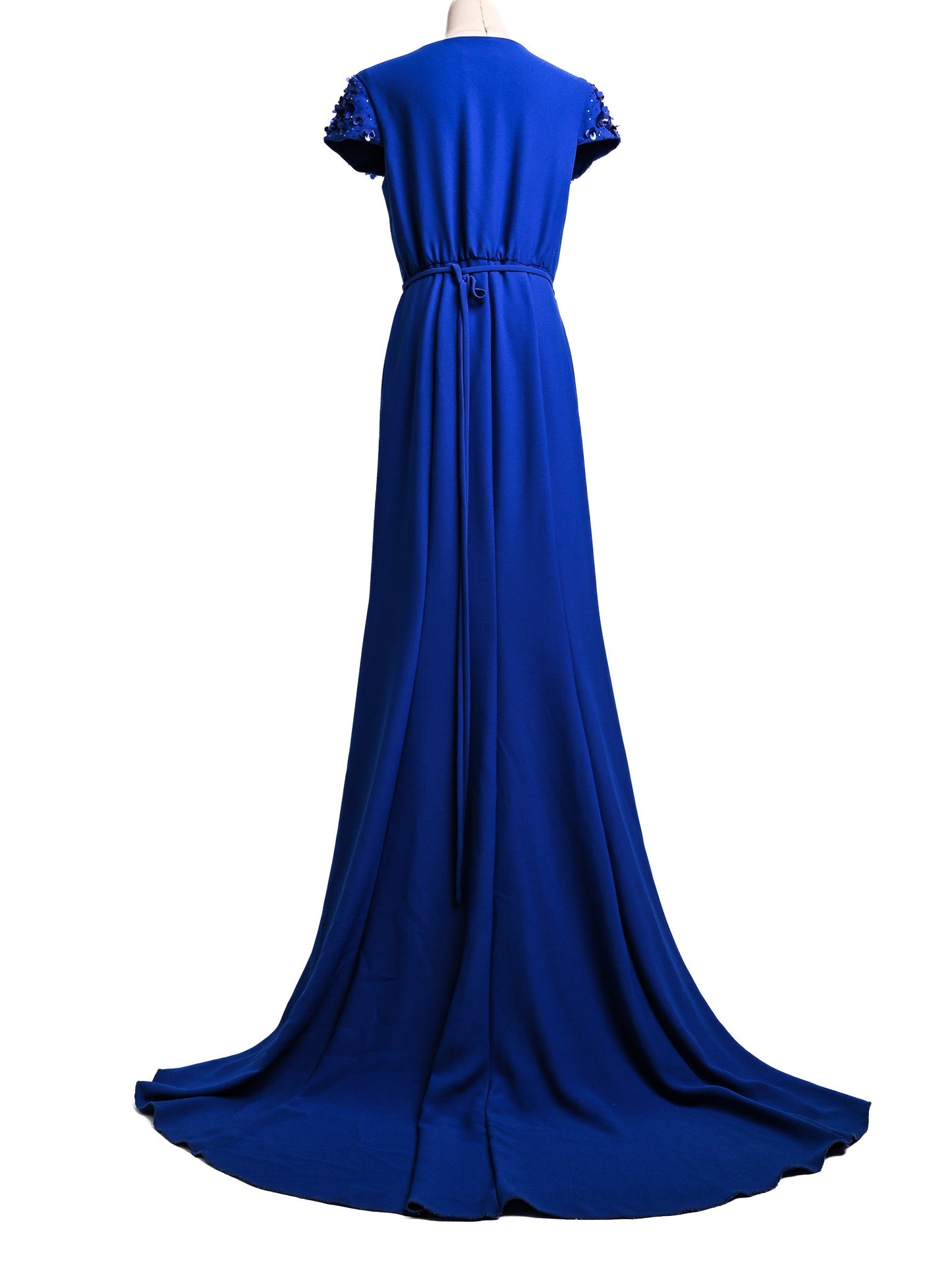 perfect pronovias royal blue evening gown size m cotton