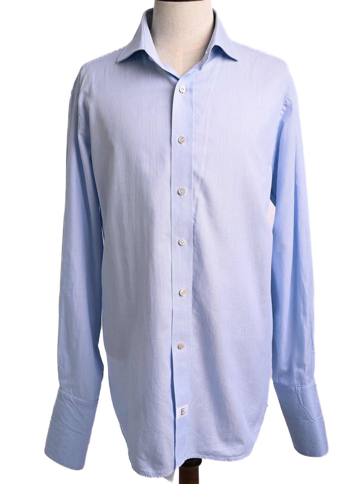 perfect emmett blue cotton long-sleeve dress shirt size xl