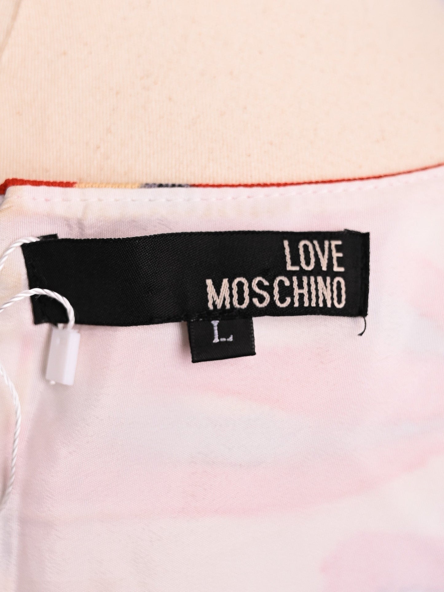good moschino red abstract print dress women long sleeve cotton