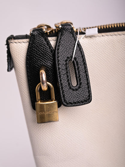 Average Condition Dolce Gabbana Two-Tone Leather Tote Bag