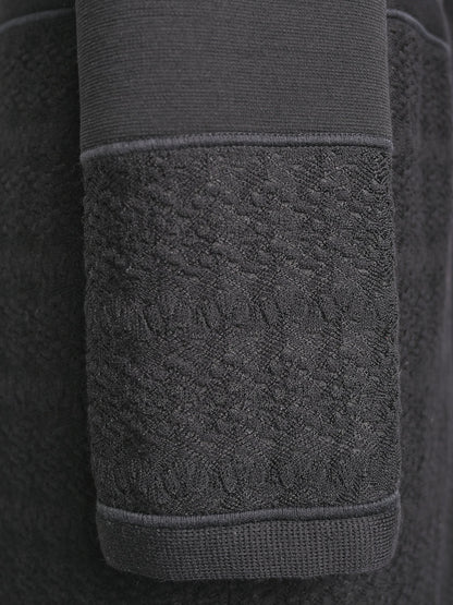 Excellent Missoni Black Long Coat XS Polyester with Textured Pattern
