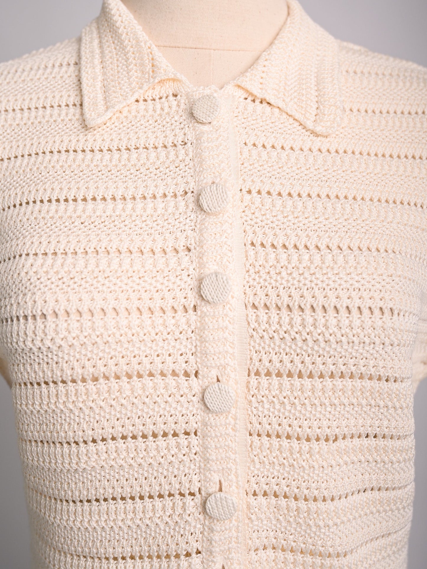 fendi white cotton knitted top size m with black trim