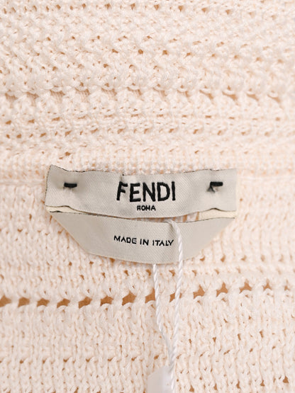 NEW Fendi White Crocheted Skirt with Accents Size M