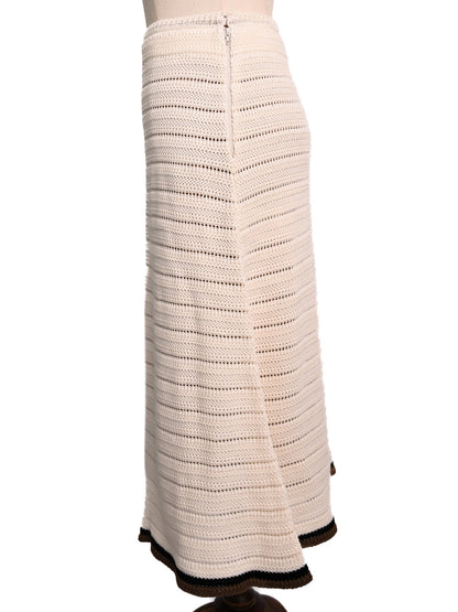 NEW Fendi White Crocheted Skirt with Accents Size M