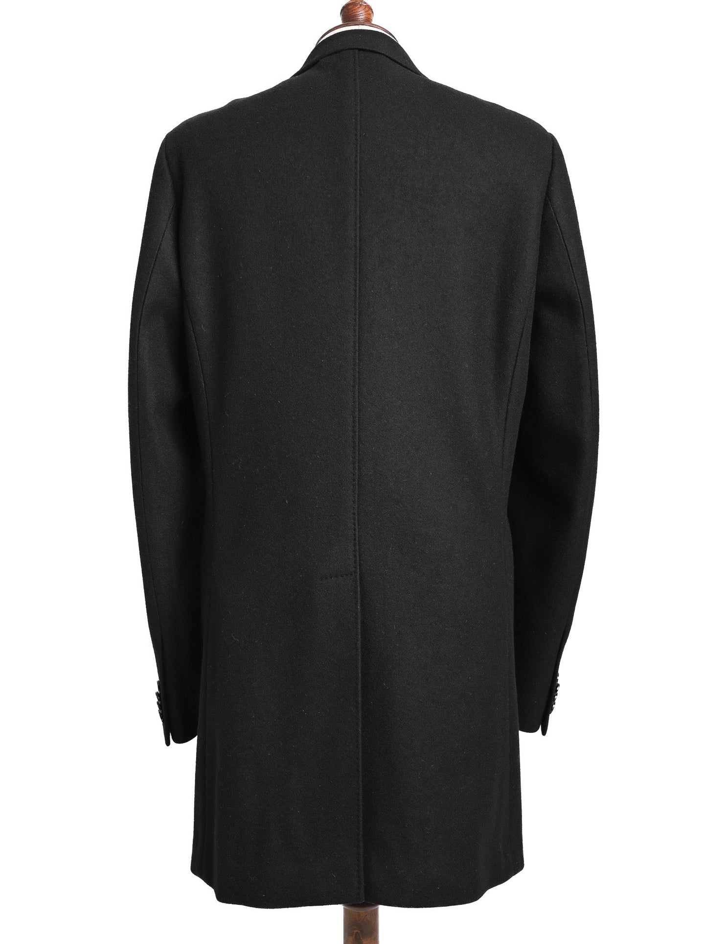 excellent dolce gabbana black wool overcoat size s