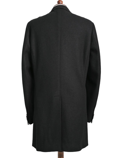 Excellent Dolce Gabbana Black Wool Overcoat Size S