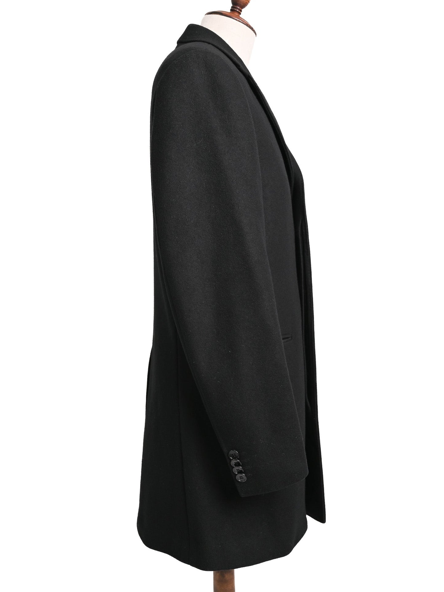 excellent dolce gabbana black wool overcoat size s