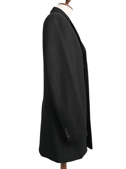 Excellent Dolce Gabbana Black Wool Overcoat Size S