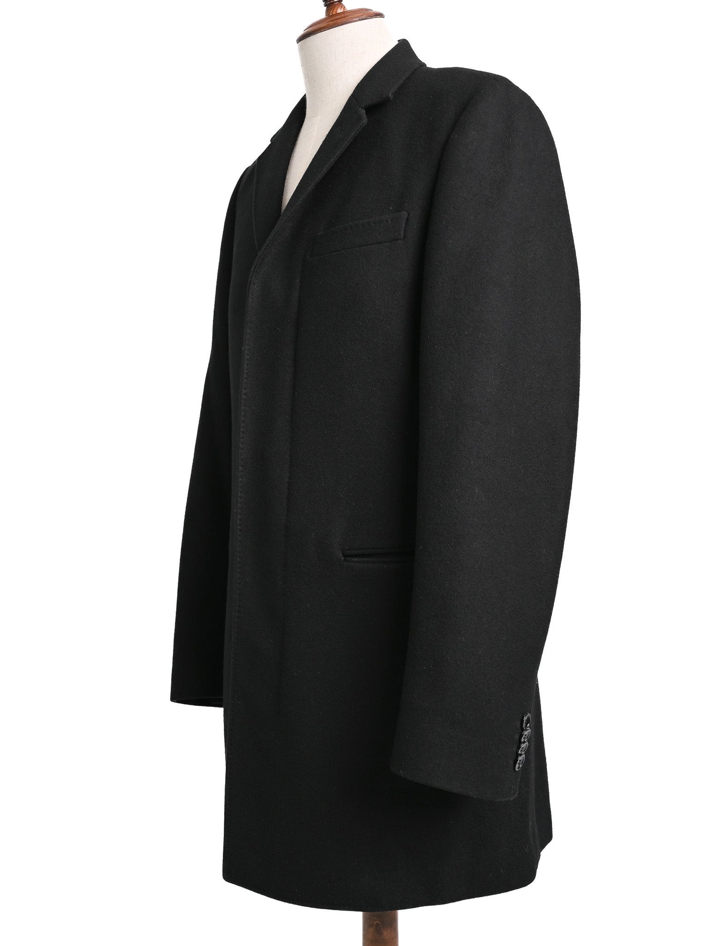 excellent dolce gabbana black wool overcoat size s