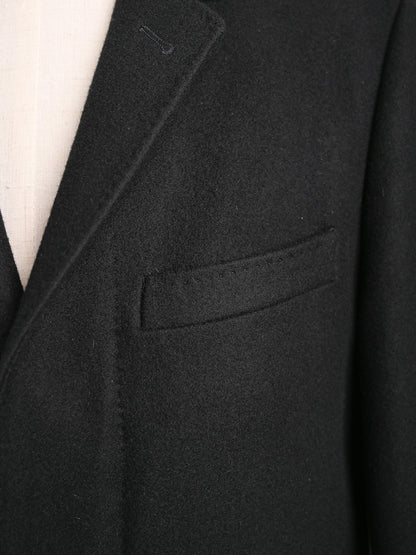 Excellent Dolce Gabbana Black Wool Overcoat Size S