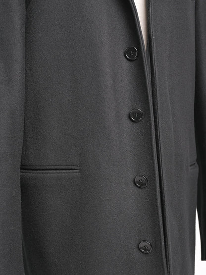 Excellent Dolce Gabbana Black Wool Overcoat Size S
