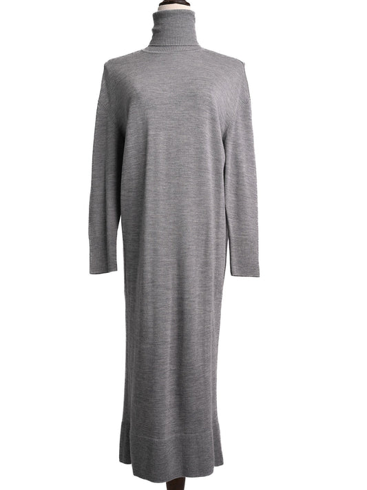Excellent Balenciaga Gray Wool Turtleneck Sweater Dress XXS
