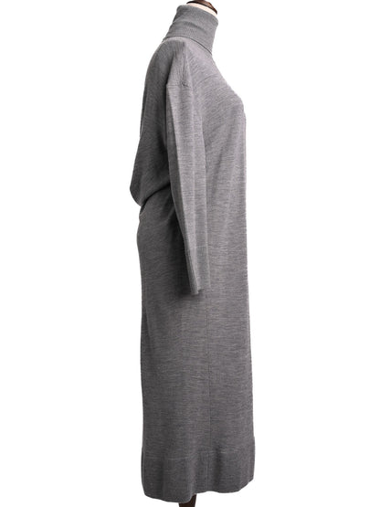 Excellent Balenciaga Gray Wool Turtleneck Sweater Dress XXS