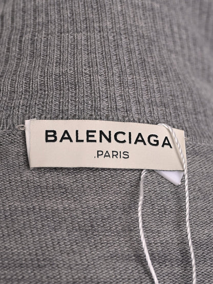 Excellent Balenciaga Gray Wool Turtleneck Sweater Dress XXS