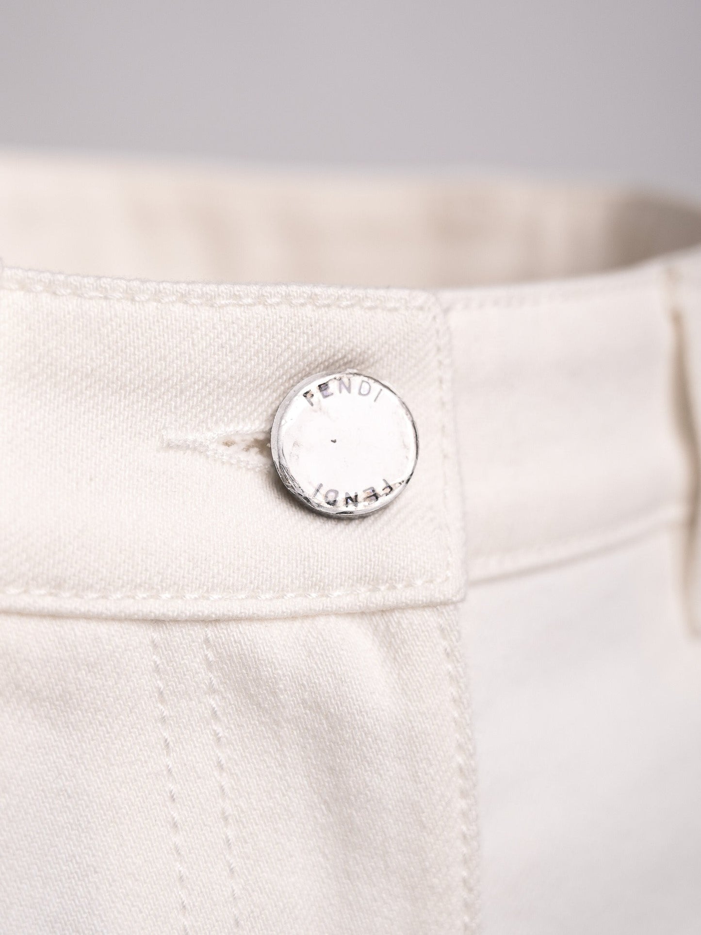 perfect fendi white cotton jeans size s for women