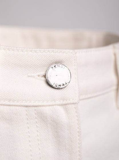 Perfect Fendi White Cotton Jeans Size S for Women